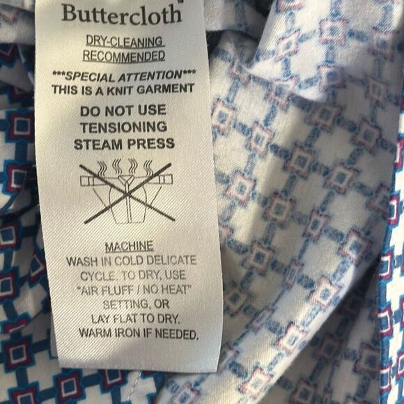 Buttercloth Regular Fit Geometric Print Long Sleeve Button Up Mens Size L - Picture 7 of 8